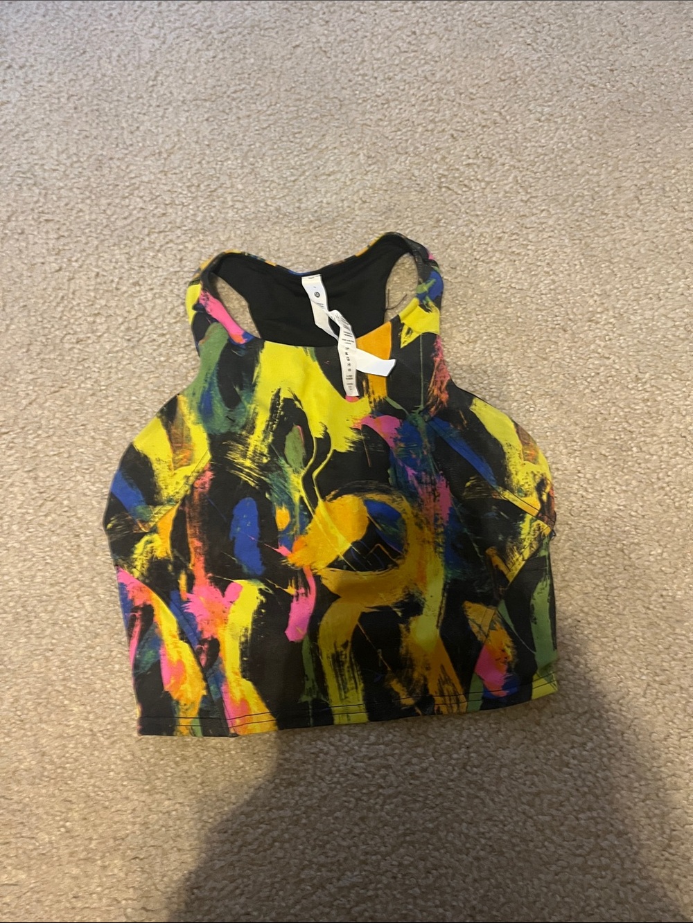Lululemon Colorful Abstract Print Racerback Crop Top